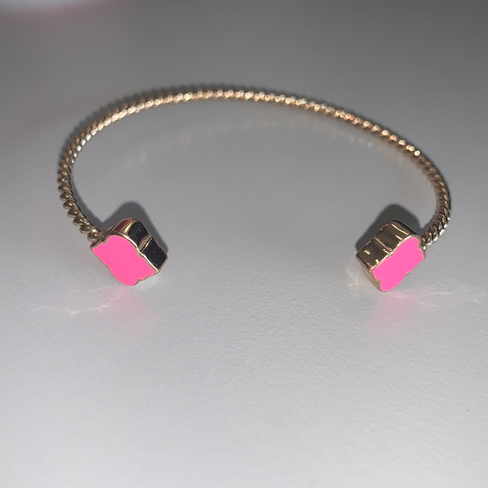 gold bracelet pink accents